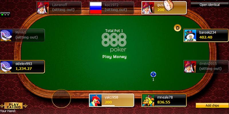 Žaidimas pokeris nemokamai online - 888 kambarys