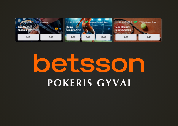 Betsson pokeris gyvai